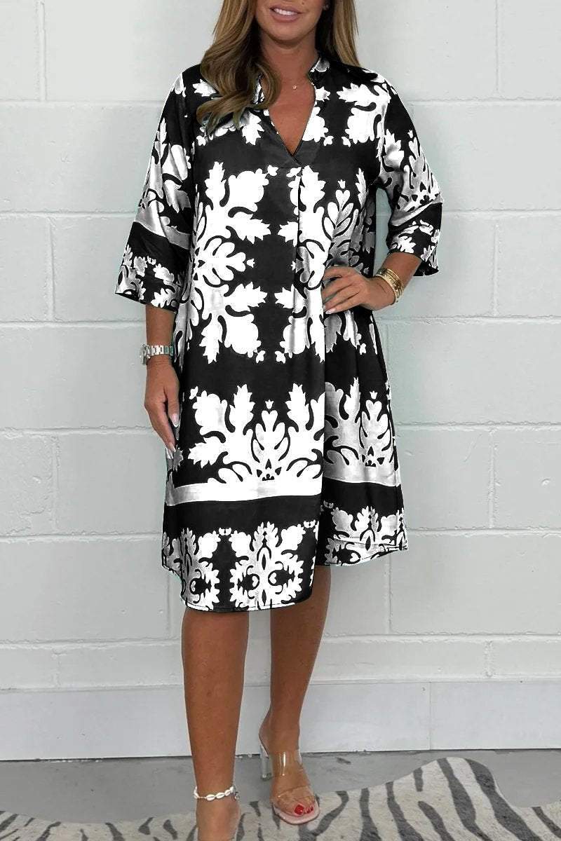 Robe Rayonnante En Col V