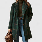 Manteau À Carreaux Classique En Lin