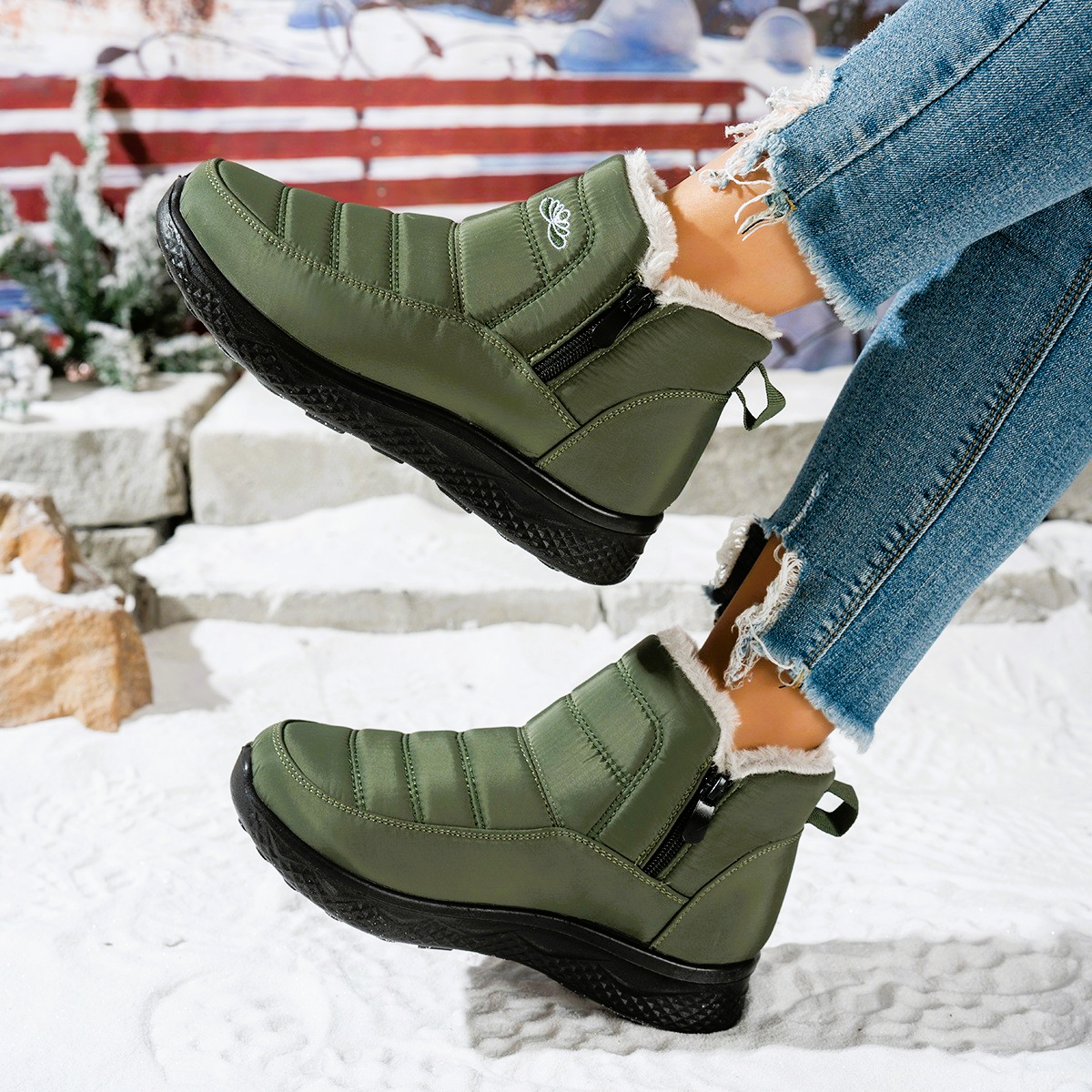 Bottines Everest Zippée En Polaire