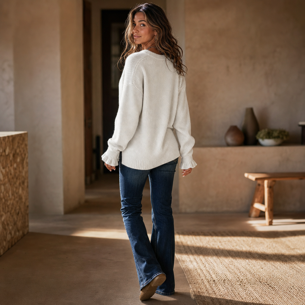 Pull Brunella À Col En V En Maille