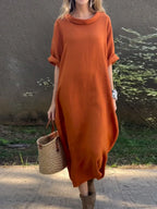 Robe Bohémienne En Coton Et En Lin