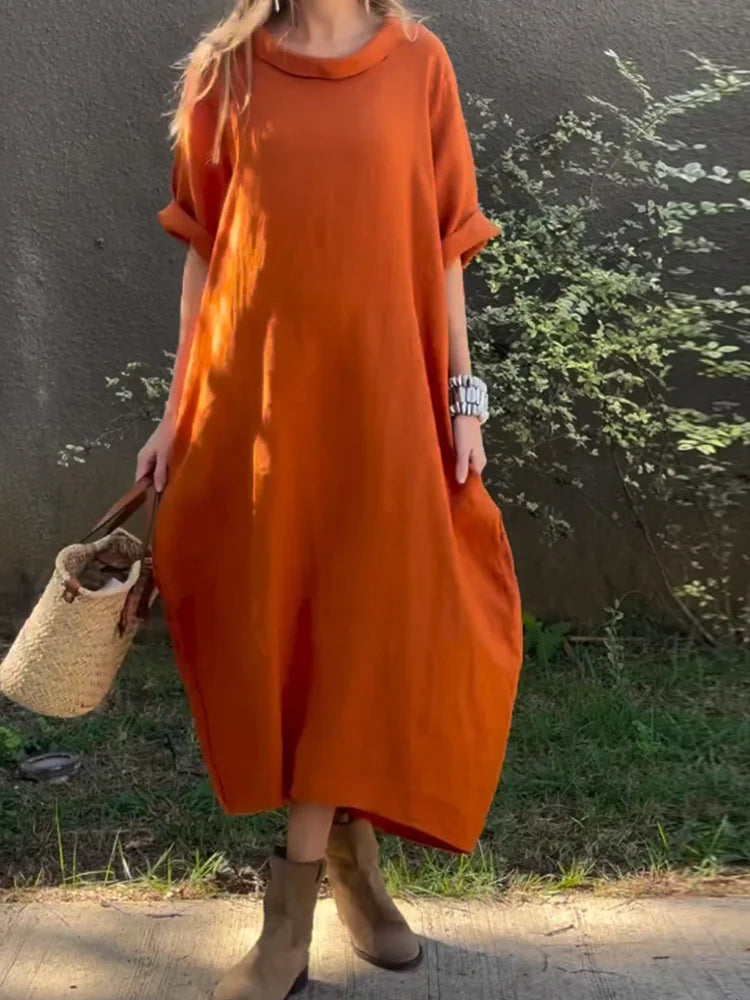 Robe Bohémienne En Coton Et En Lin