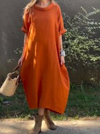 Robe Bohémienne En Coton Et En Lin