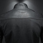 Alberto | Giacca in Pelle con Collo Rialzato