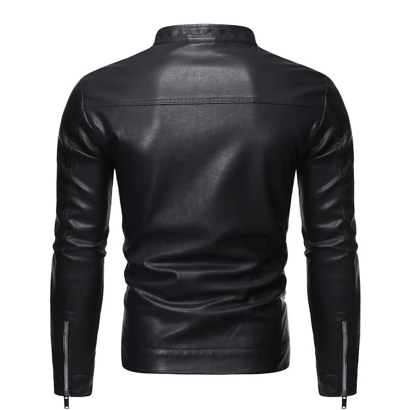 Gabriele | Giacca in Pelle Collo Alto