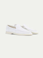 Classico | Mocassino Camoscio — Bianco Perla
