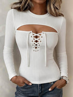 Pull Sylvie Avec Découpes & Lacets