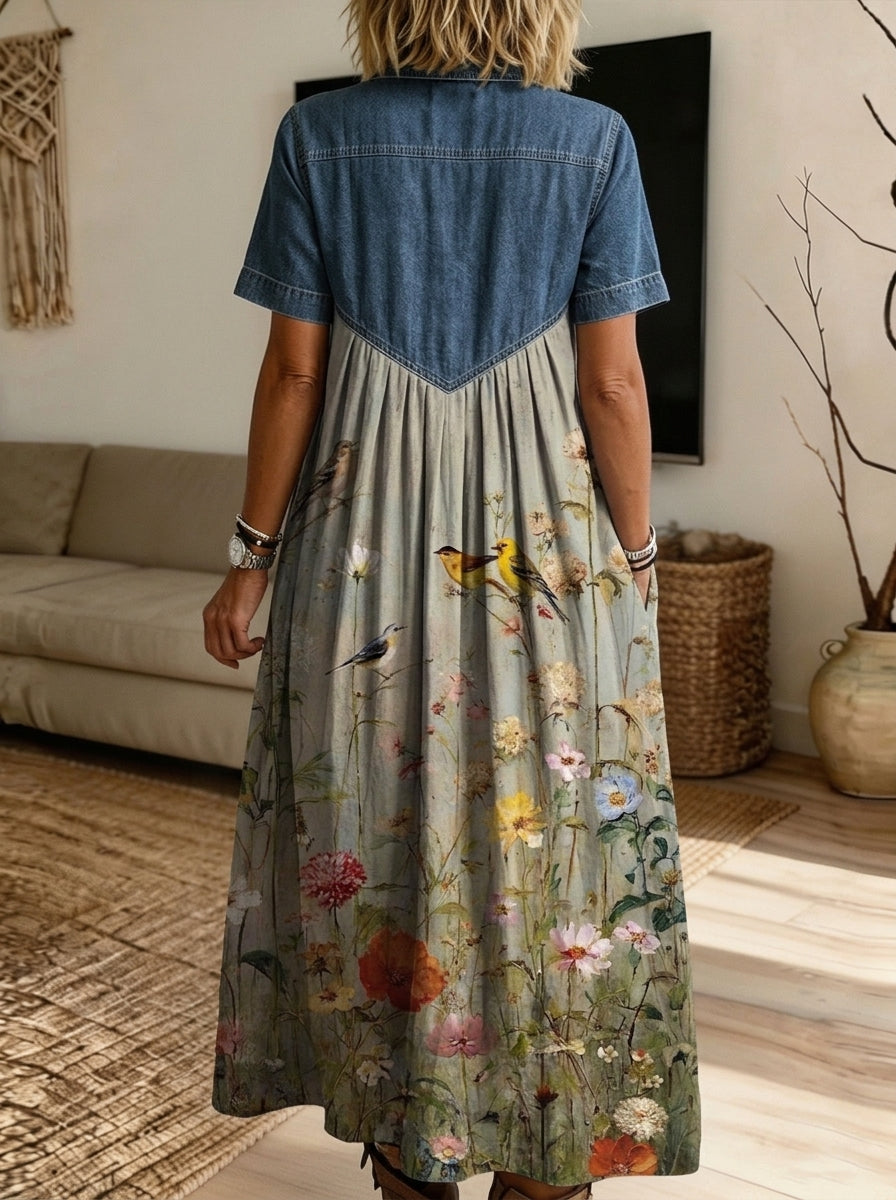 Robe Merle Boutonnée En Denim