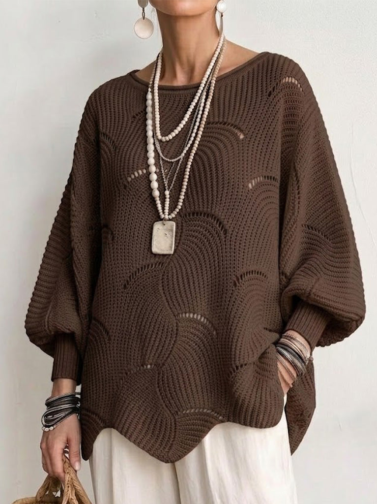 Pull Bondar En Maille Avec Motif De Vagues Ajourées