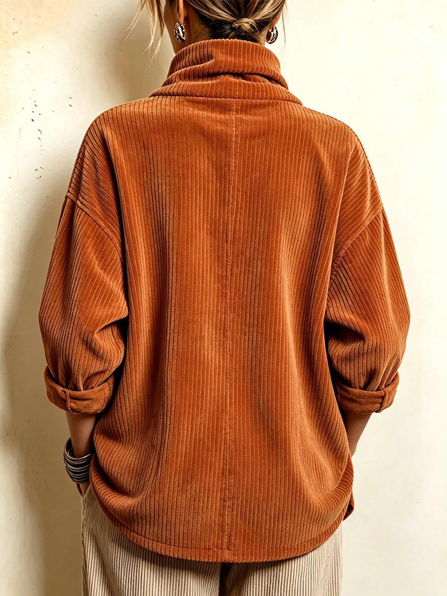 Pull Cherry En Velours Côtelé