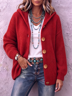 Cardigan Ambre En Maille Avec Capuche