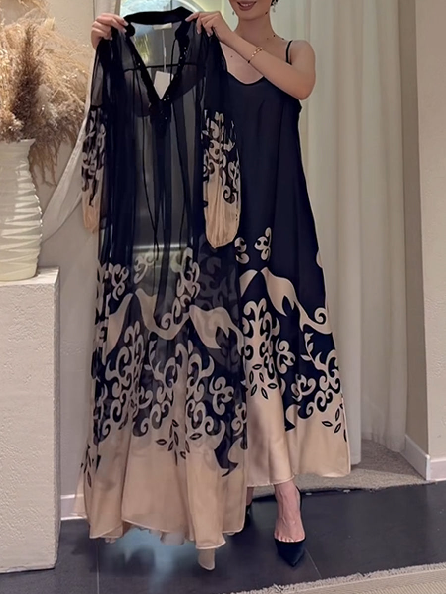 Ensemble Robe 2 Pièces En Mousseline