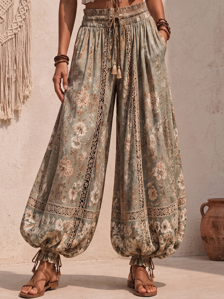 Pantalon Bali À Motifs Floraux En Dentelle