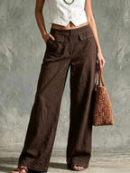 Pantalon Chantal À Taille Haute En Lin