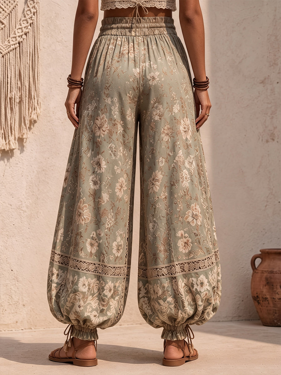 Pantalon Bali À Motifs Floraux En Dentelle
