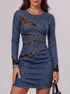 Robe Florine En Denim Avec Bordures En Dentelle