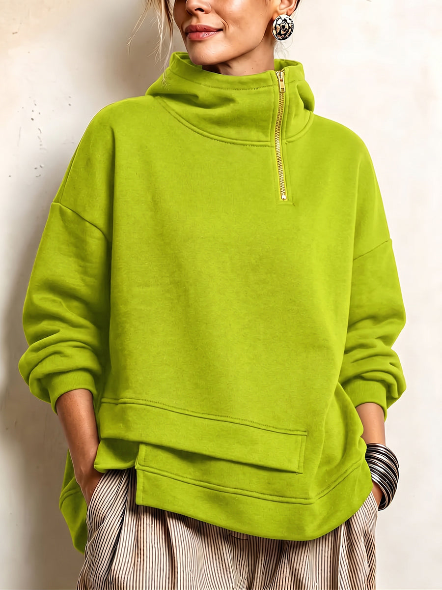 Pull Victorine À Col Montant Asymétrique