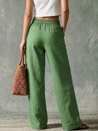 Pantalon Chantal À Taille Haute En Lin