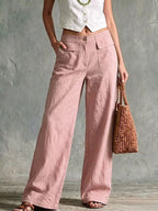 Pantalon Chantal À Taille Haute En Lin