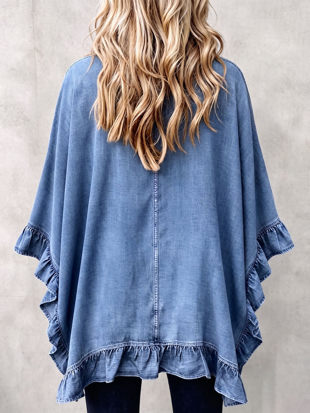 Cardigan Bohème En Jean À Volants
