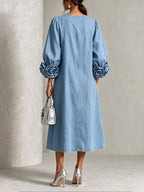 Robe Harlow En Jean À Rosettes En 3D