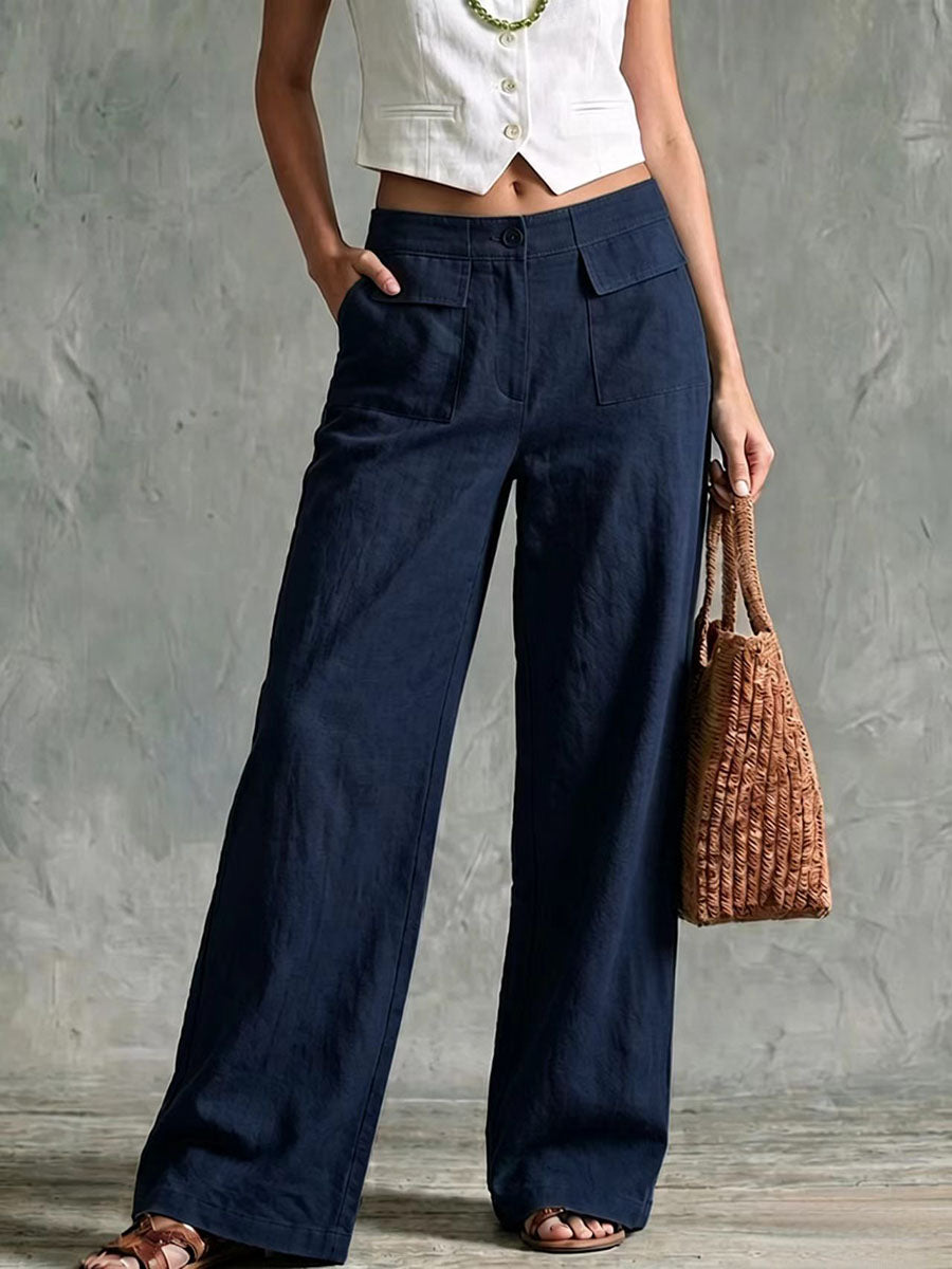 Pantalon Chantal À Taille Haute En Lin