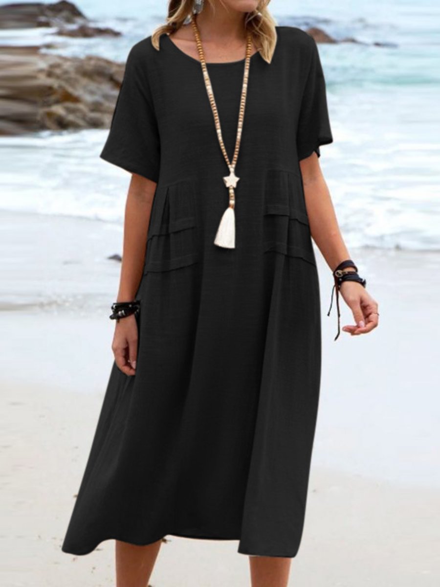 Robe Légère Ample À Encolure Ronde