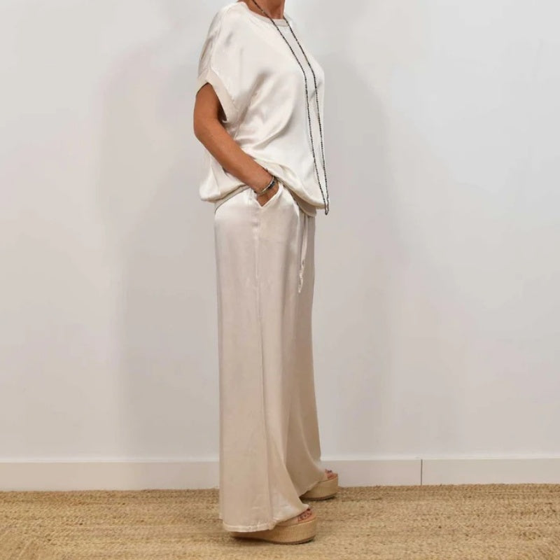 Ensemble Deux Pièces Élégant En Satin