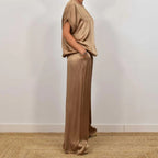 Ensemble Deux Pièces Élégant En Satin