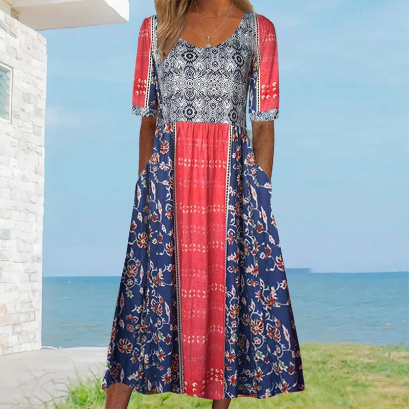Robe Bohème Élégante En Coton Doux