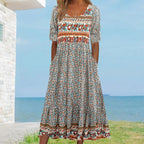 Robe Bohème Élégante En Coton Doux