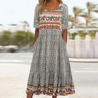 Robe Bohème Élégante En Coton Doux