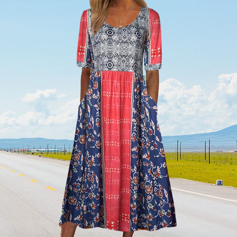Robe Bohème Élégante En Coton Doux