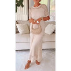 Robe Longue Découpée + Robe Intérieure Offerte