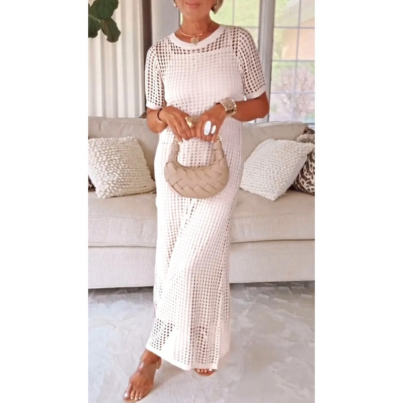 Robe Longue Découpée + Robe Intérieure Offerte