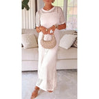 Robe Longue Découpée + Robe Intérieure Offerte