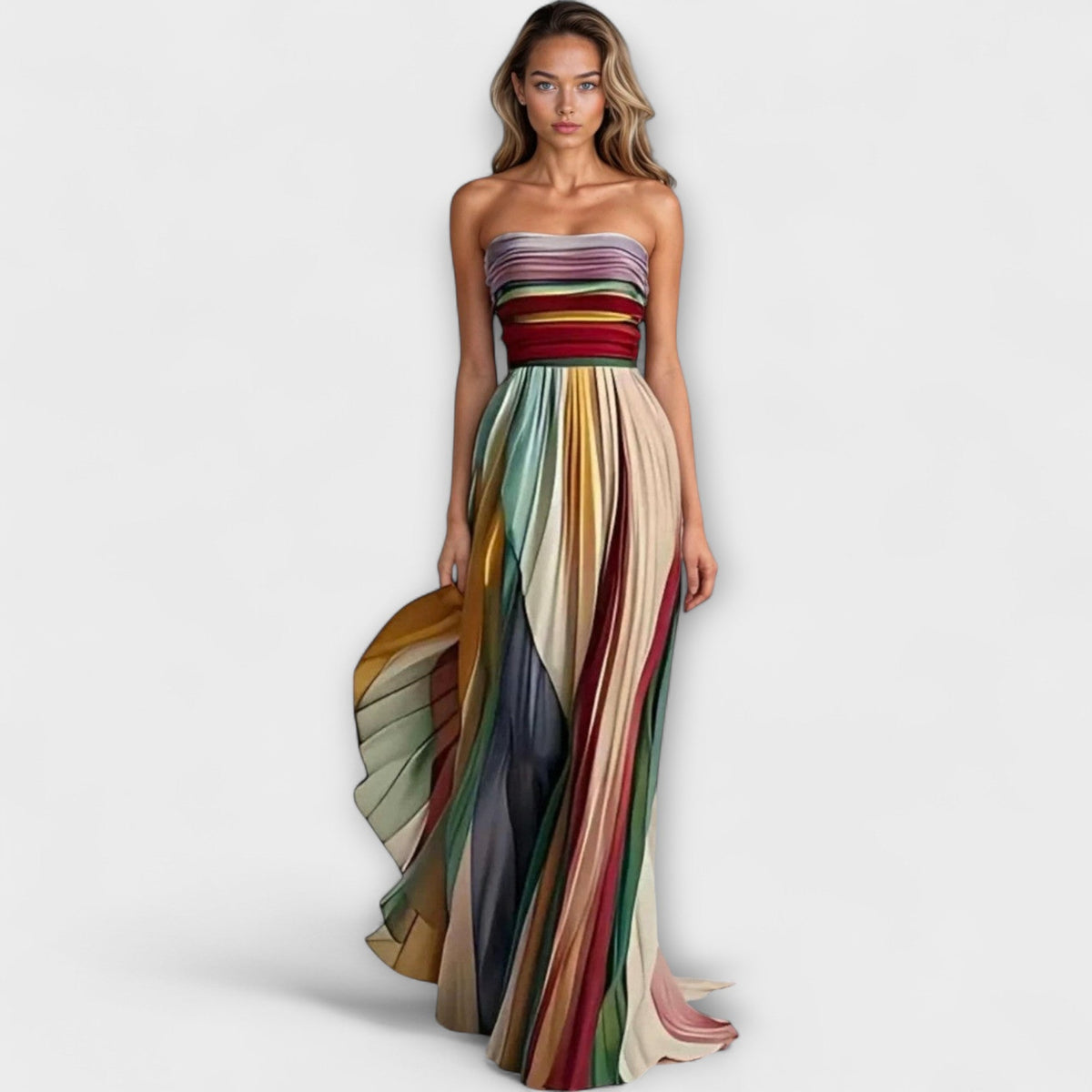 Robe Longue En Tissu Premium