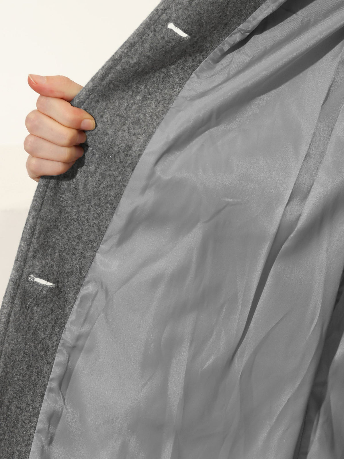 Manteau 3/4 En Laine À Boutonnage Simple