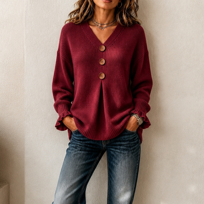 Pull Brunella À Col En V En Maille